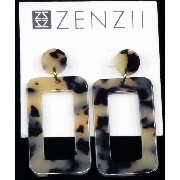 Zenzii Gold-Tone Acetate Cutout Drop Earrings – Save 62.5% - Picture 2 of 3